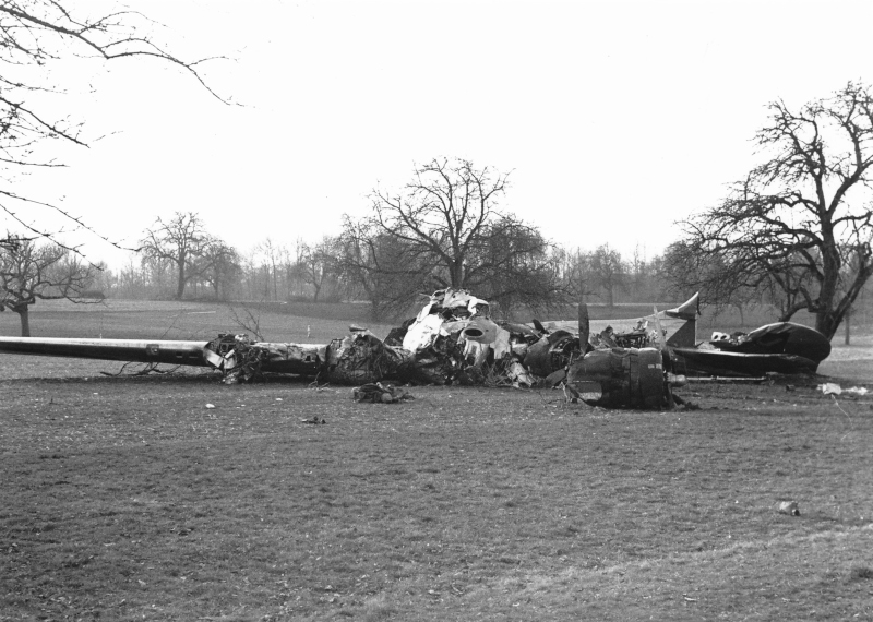 Der Pilot Charles Abplanalp, ein ausgewanderter Schweizer überlebte die Notlandung nicht. (302_3)